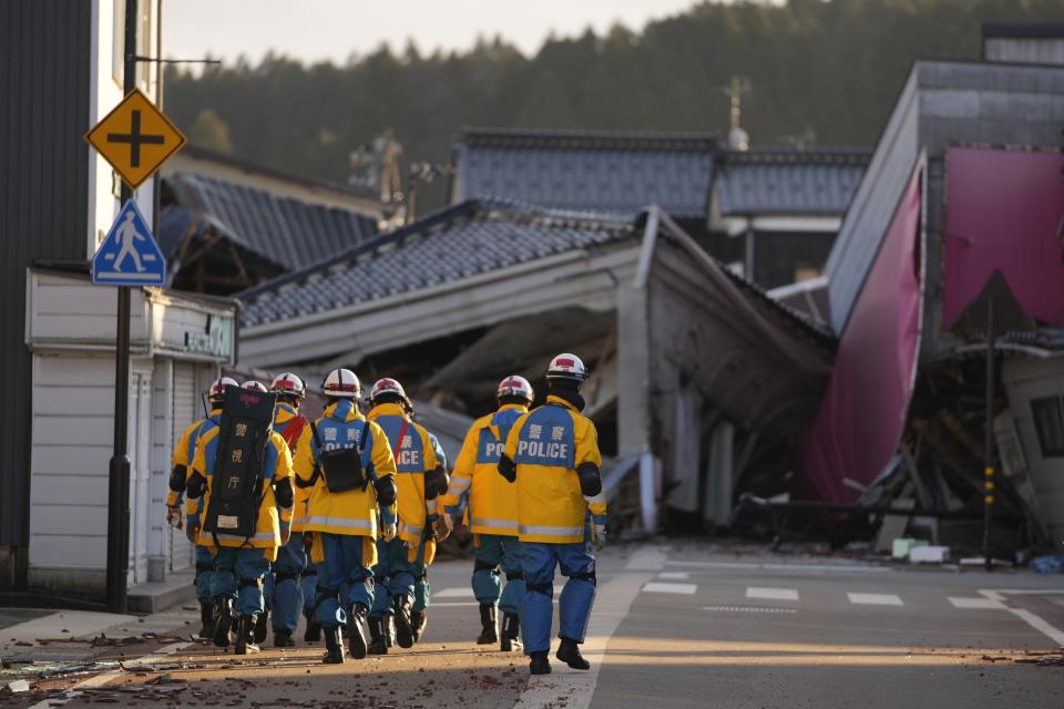 日本石川縣能登半島1日發生規模7.6強震，已有92人罹難。《日本經濟新聞》報導，日本打算僅接受美國救援團隊支援，目前不接受其他地區或國家的援助。（美聯社）