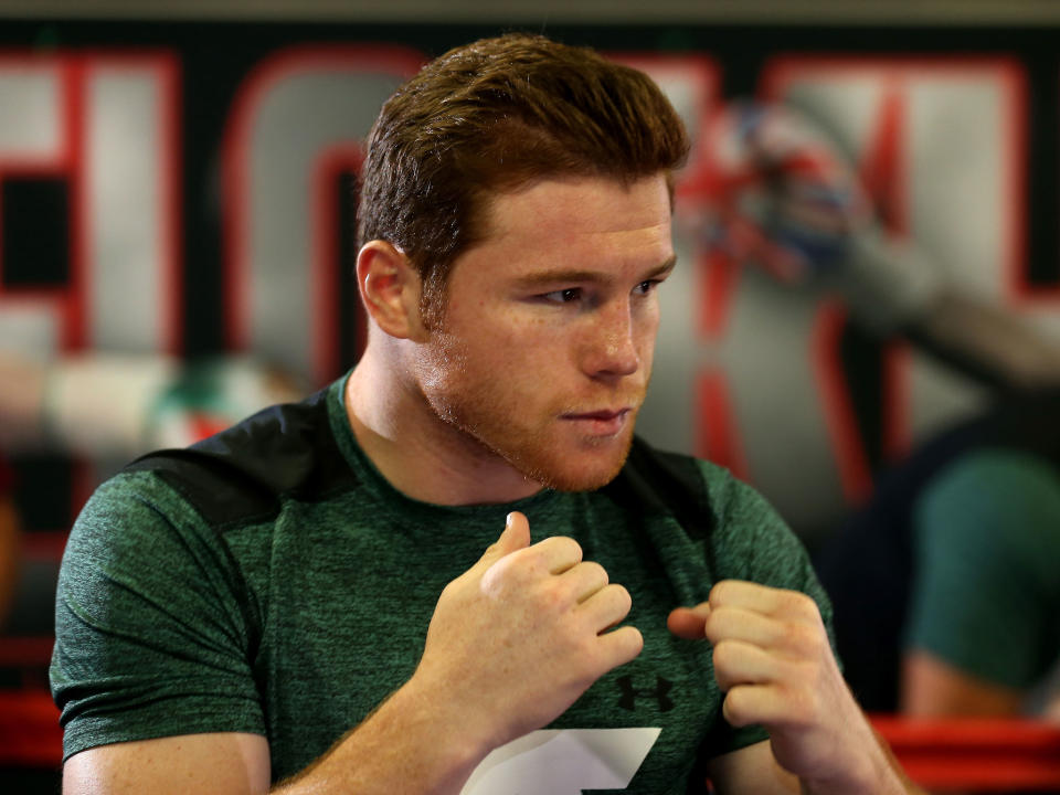 Canelo Alvarez tested positive for the banned substance Clenbuterol in February. (Getty)