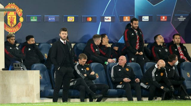 Manchester United interim manager Michael Carrick during the Champions League victory over Villarreal