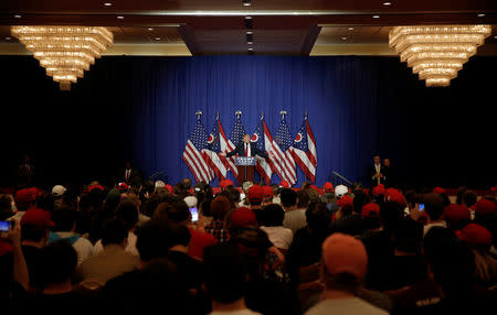 U.S. Republican presidential nominee Donald Trump speaks at a campaign event in Columbus, U.S., October 13, 2016. REUTERS/Mike Segar