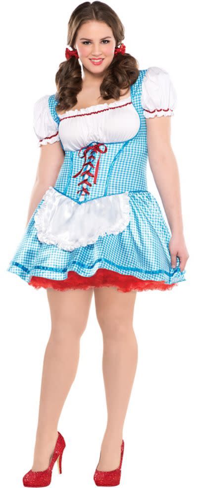 <p>partycity.com</p><p><strong>$29.99</strong></p><p><a href="https://www.partycity.com/adult-plus-size-dorothy-costume---the-wizard-of-oz-P919303.html" rel="nofollow noopener" target="_blank" data-ylk="slk:Shop Now;elm:context_link;itc:0;sec:content-canvas" class="link ">Shop Now</a></p><p>Have your other friends go as the Scarecrow, the Tin man, and the Cowardly Lion when you dress up as Dorthy this Halloween. </p>