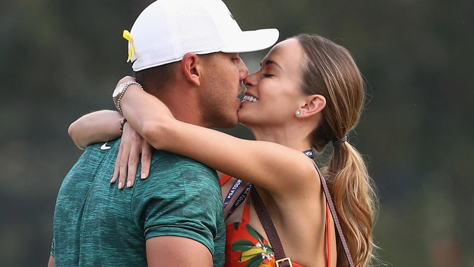 Brooks Koepka and Jena Sims, pictured here at the 2018 PGA Championship. 