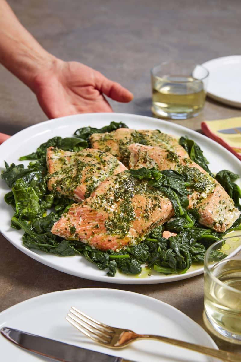 Low-Tech Sous-Vide Salmon with Herb Butter