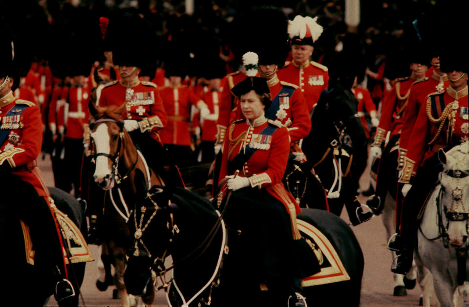 La reina en el Trooping the Colour.