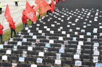 Airbus employees protest against the planned reduction of jobs in Hamburg