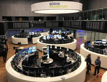 The German share price index, DAX board, is seen at the stock exchange in Frankfurt, Germany, March 21, 2018. REUTERS/Tilman Blasshofer