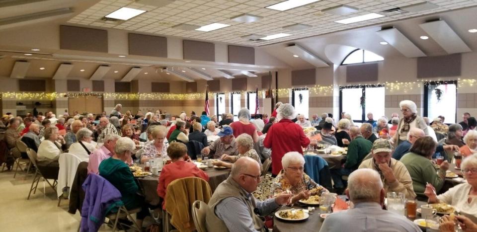 The holiday dinner at the Guernsey County Senior Center.