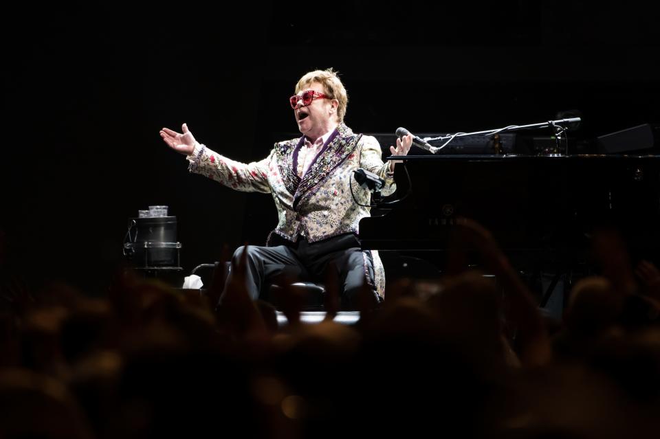 The iconic Elton John performs during his Farewell Tour 2022.