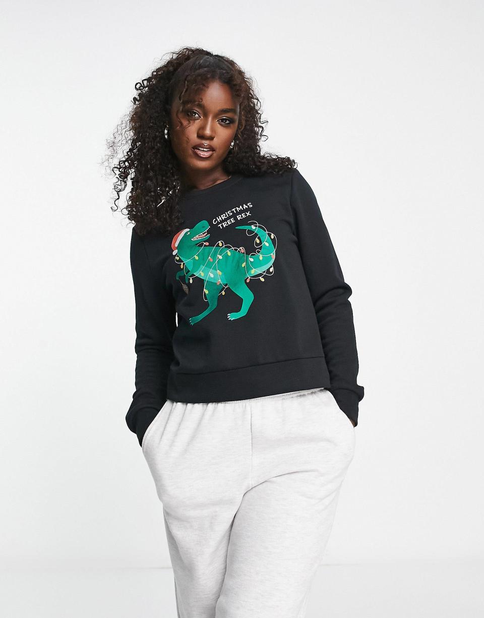 <p><a href="https://go.redirectingat.com?id=74968X1596630&url=https%3A%2F%2Fwww.asos.com%2Fus%2Fonly%2Fonly-dinosaur-christmas-sweater-in-black%2Fprd%2F202768972&sref=https%3A%2F%2Fwww.womansday.com%2Fstyle%2Ffashion%2Fg413%2Fugly-holiday-sweaters%2F" rel="nofollow noopener" target="_blank" data-ylk="slk:Shop Now;elm:context_link;itc:0;sec:content-canvas" class="link ">Shop Now</a></p><p>Dinosaur Christmas Sweater</p><p>us.asos.com</p><p>$33.00</p><span class="copyright">Only</span>