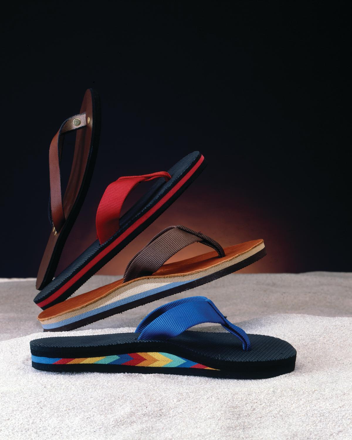 Rainbow Flip Flops/ Vintage 80's Rainbow Flip Flops/ Women's Flip