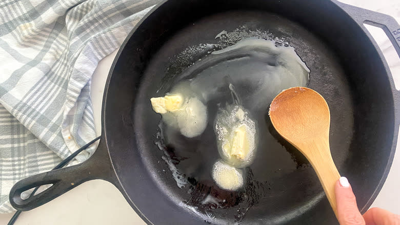 Butter in pan