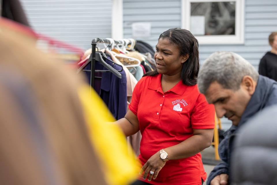 Denise Daley is the executive director of the Parker Street Food and Furniture Bank in Halifax. She said the charity has had to suspend its emergency assistance program because the fund is running out of money. (Robert Short/CBC - image credit)