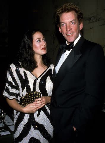 <p>PL Gould/IMAGES/Getty</p> Donald Sutherland and Francine Racette circa 1983 in New York City.