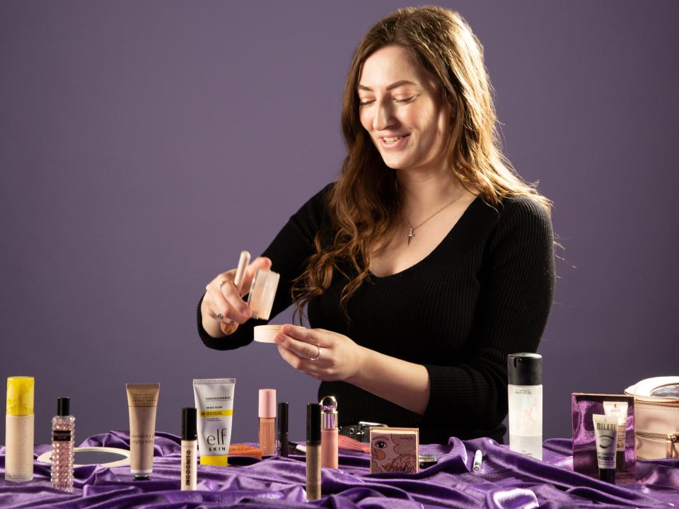 Reporter Amanda Krause uses Rare Beauty's powder.