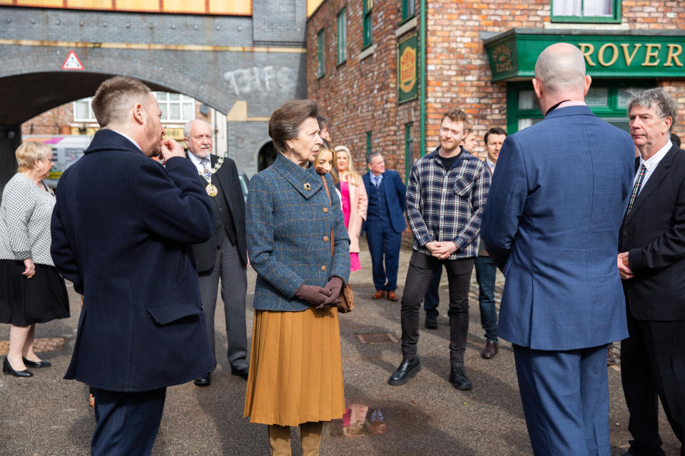 Anne on the Coronation Street set (ITV)