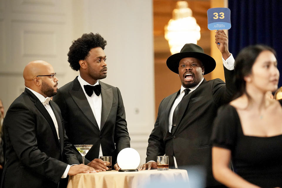 Justin Cunningham as Wyatt, Echo Kellum as Noah, and Carl Tart as Sherm. (Elizabeth Morris / NBC)