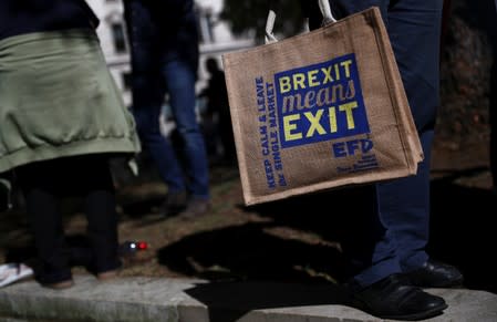 Pro-Brexit demonstrators protest outside the Supreme Court in London