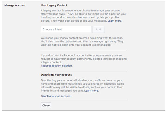 How to deactivate your Facebook account