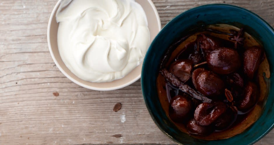 Tea-Poached Plums