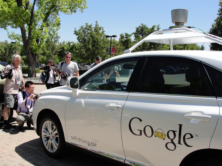 A Google self-driving car is seen in Mountain View, California, on May 13, 2014