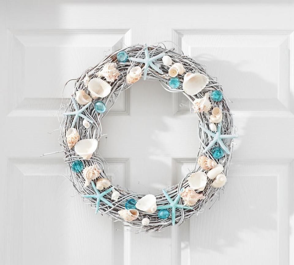 Dried Blue Seashell Wreath