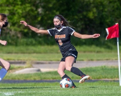 Byron forward Anika Roush, shown here dribbling during the 2022 season, is one of the area's all-time leading goal scorers.