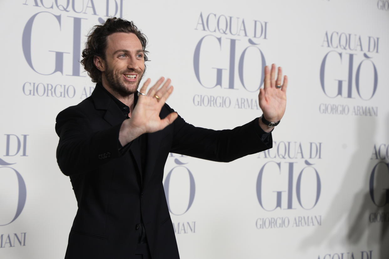 MADRID, SPAIN - MARCH 07: Aaron Taylor-Johnson attends the party organized by the Armani brand to honor 