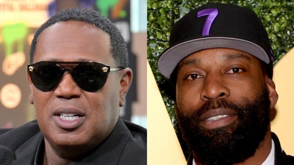 Master P (left) and Baron Davis are reportedly in negotiations to buy Reebok from Adidas, which would make the shoe giant the first major Black-owned sneaker brand. (Photos by Michael Loccisano/Getty Images and Andrew Toth/Getty Images for MACRO)