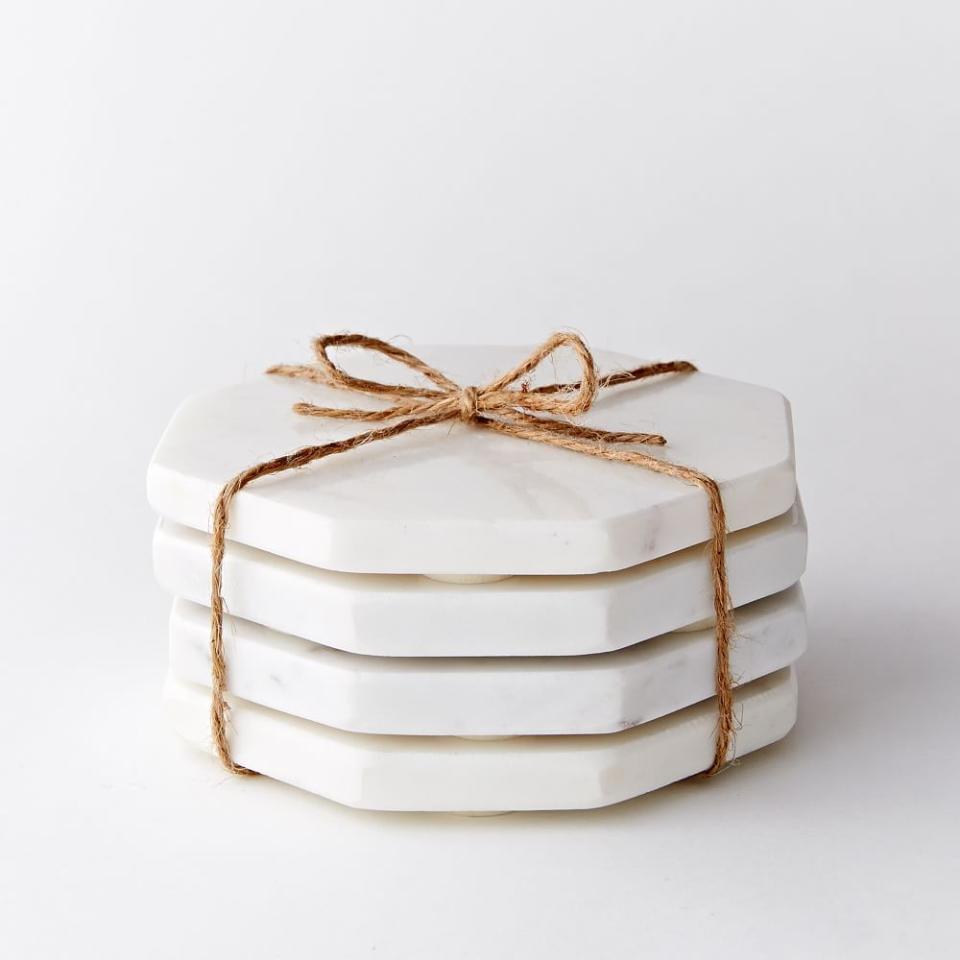 11) West Elm Marble Octagonal Coasters (Set of 4)