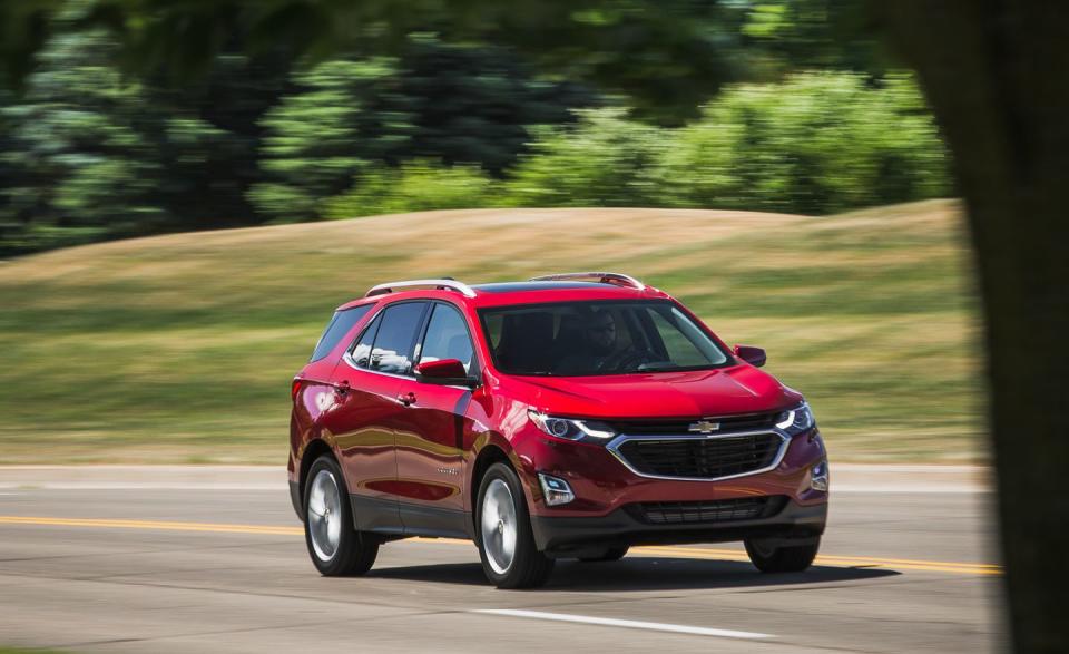 <p>Even the aging and uncompetitive previous-generation Equinox was GM’s second-best-selling vehicle overall in 2016, after the Silverado pickup, so it’s no surprise that the arrival of the far superior, redesigned 2018 Equinox gave the nameplate a boost-sales were up nearly 20 percent in 2017. The Equinox left Chevrolet’s mass-market passenger cars, the Cruze and the Malibu, far behind, as neither even cracked 190,000 sales for the year. <a rel="nofollow noopener" href="https://www.caranddriver.com/reviews/2018-chevrolet-equinox-in-depth-model-review" target="_blank" data-ylk="slk:READ MORE ››;elm:context_link;itc:0;sec:content-canvas" class="link ">READ MORE ››</a></p>