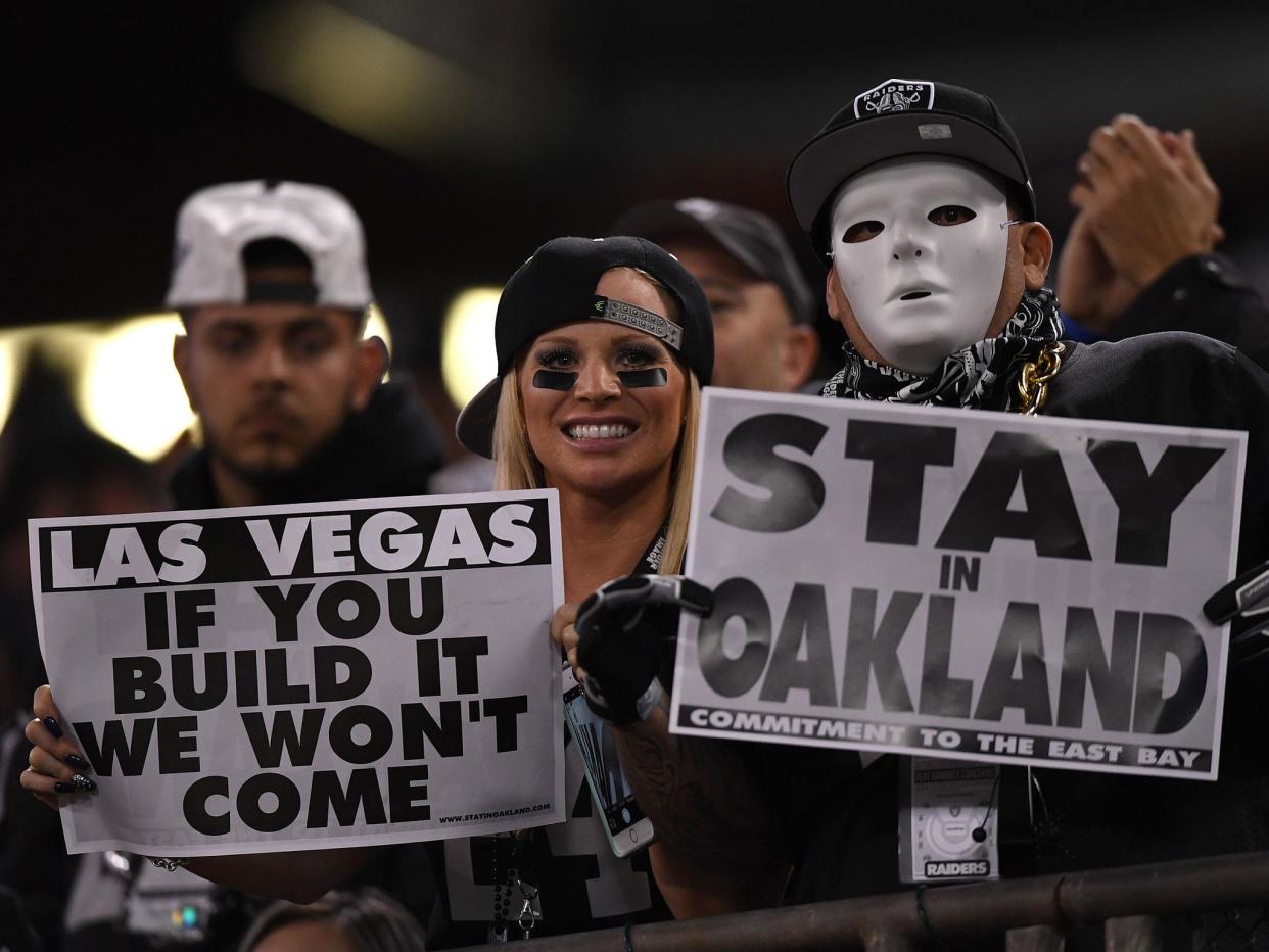 The move is not a popular one with Raiders fans: Getty