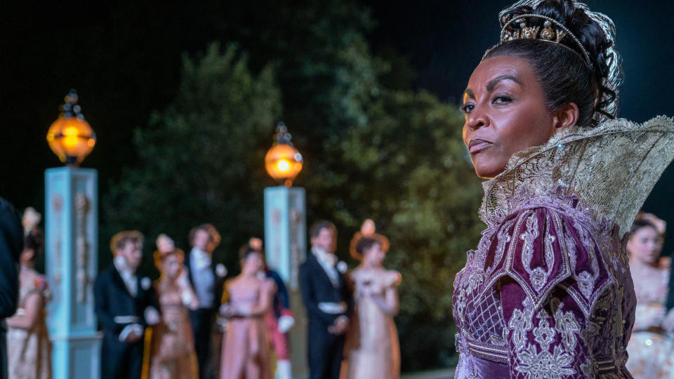 Adjoa Andoh as Lady Danbury in Bridgerton on Netflix.