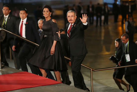 Dominican President Danilo Medina arrives for the inauguration of the VIII Summit of the Americas in Lima, Peru April 13, 2018. REUTERS/Marco Brindicci