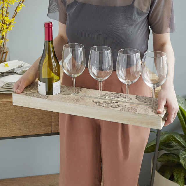 Personalized Wine Serving Tray