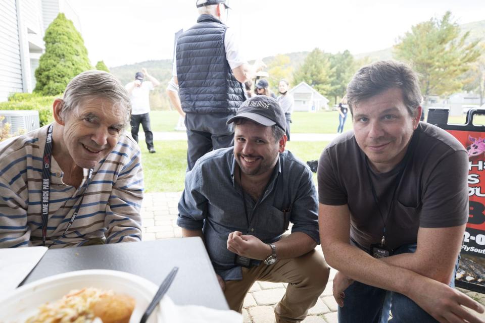 <p>We were honored to be joined by Sam Posey, American racing legend, TV broadcaster, and artist, seen here with Road & Track editors Chris Perkins and Travis Okulski.</p>