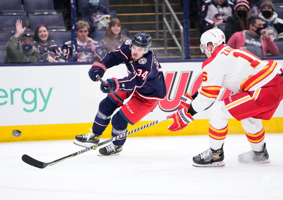 Blue Jackets center Cole Sillinger finished his rookie season with 16 goals and 15 assists in 79 games.