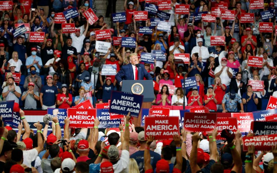 President Donald Trump during the campaign rally in Tulsa - AP Photo/Sue Ogrocki