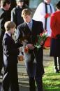 <p>William and Harry held gifts given to them by members of the public at Sandringham on Christmas Day. </p>