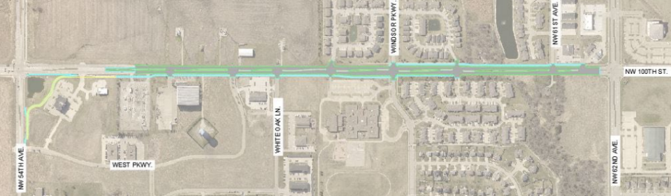 The Northwest 100th Street reconstruction in Johnston could begin as soon as March 18.