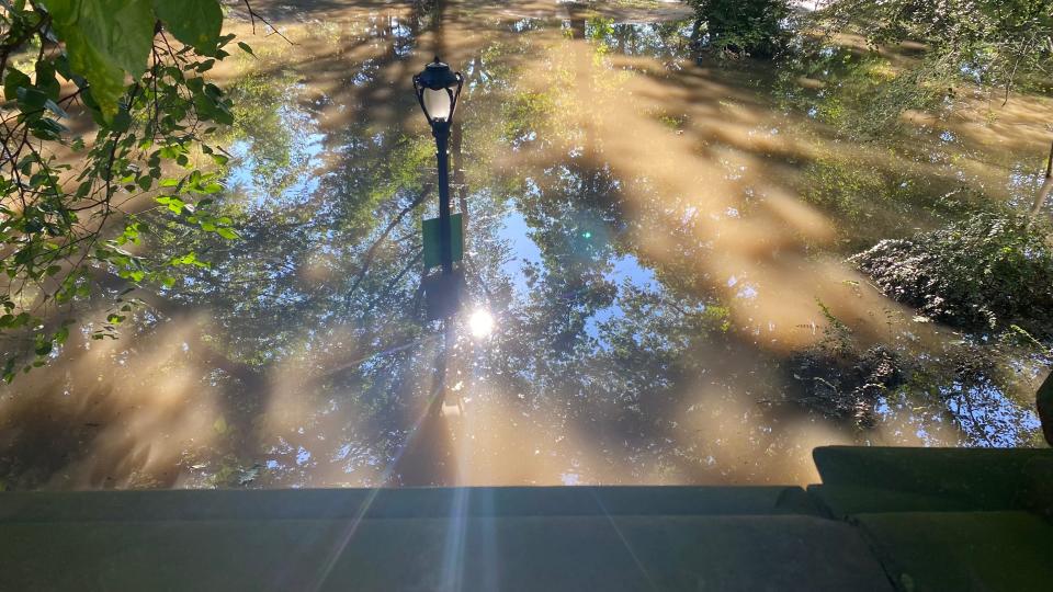 A flooded area of Central Park on Thursday morning after the remnants of Ida swept New York City.