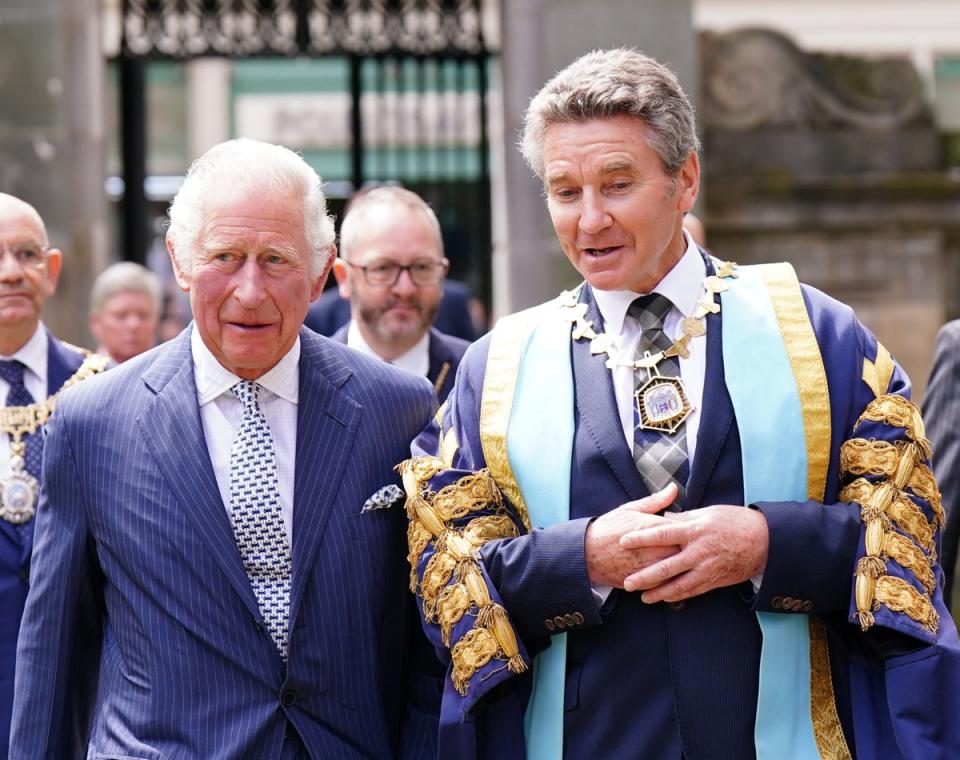 The Prince of Wales with RCSE president Professor Michael Griffin (Jane Barlow/PA) (PA Wire)