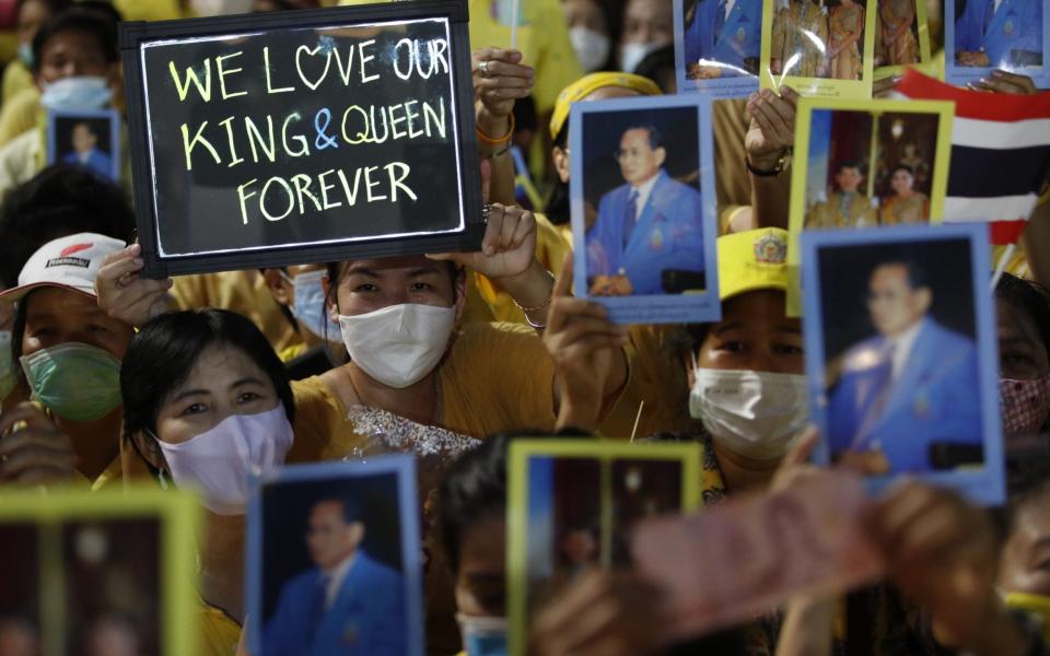 Crowds of royalists rallied in Bangkok on Sunday - Rungroj Yongrit/EPA-EFE/Shutterstock