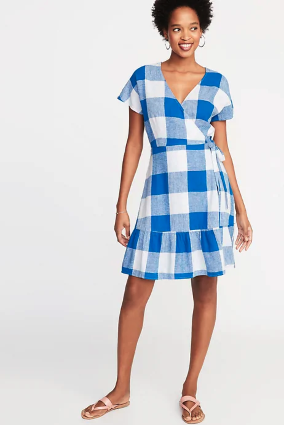 Wrap-Front Gingham Dress. (Photo: Old Navy)