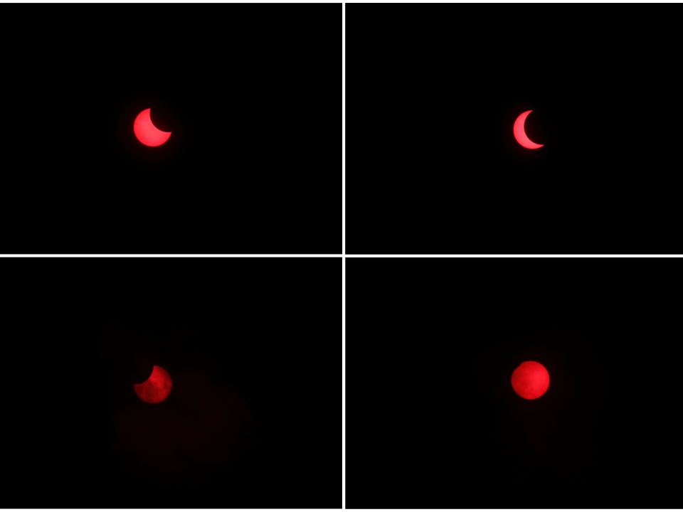 A combination of photos depicts a partial annular solar eclipse observed with the use of a solar filter in Siak, Riau province, Indonesia, December 26, 2019. REUTERS/Willy Kurniawan