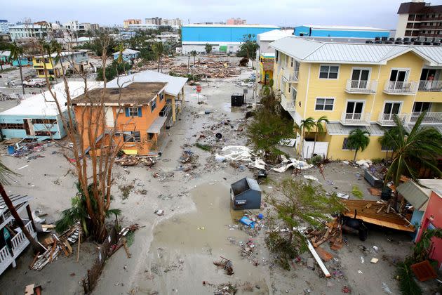 Damaged homes and businesses are seen in Fort Myers Beach on Sept. 29. (Photo: Douglas R. Clifford/Tampa Bay Times/AP)
