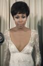 <p>You can't go wrong with deep V's and sparkly embellishments. Diahann Carroll wowed in this sequined dress, complete with a chic 'do and flawless smokey eye. </p>