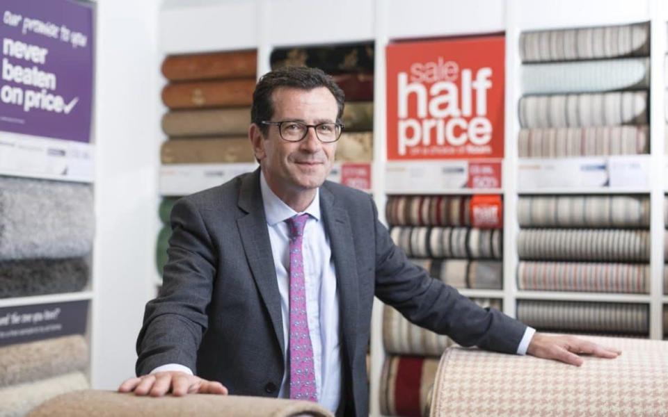 Carpetright said group sales were up 1.8pc in the 25 weeks to October 21. Pictured: Wilf Walsh - © 2016 Jason Alden