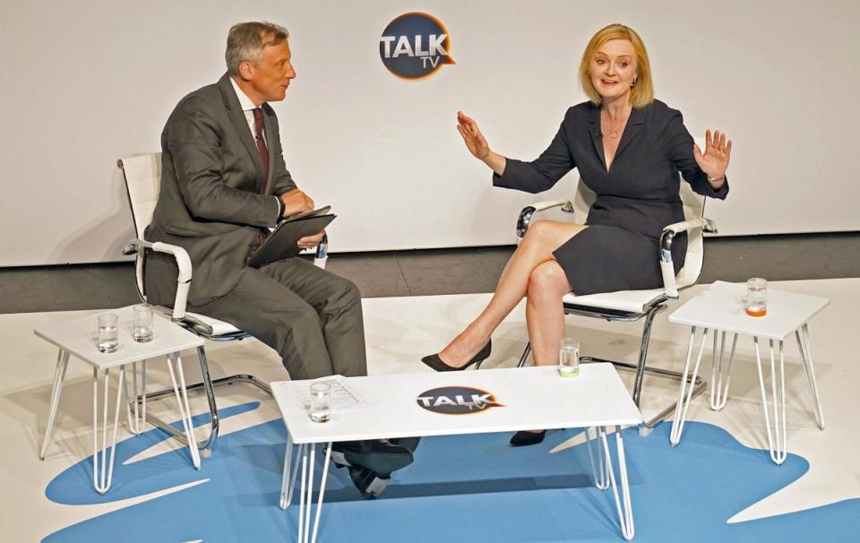 Liz Truss during a hustings event in Darlington, County Durham, as part of the campaign to be leader of the Conservative Party and the next prime minister. Picture date: Tuesday August 9, 2022. (PA Wire)