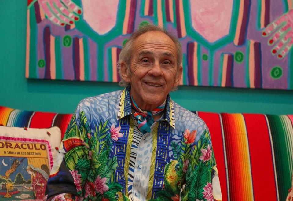 Actor Pepe Serna talks about his career as an actor and artist in his Rancho Mirage, Calif., home on Nov. 28, 2022.  Serna is the subject of the film "Life is Art" which will be shown at the Official Latino Film and Arts Festival in Palm Springs.