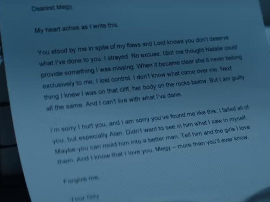 Gil's faux suicide note from season three of "You"